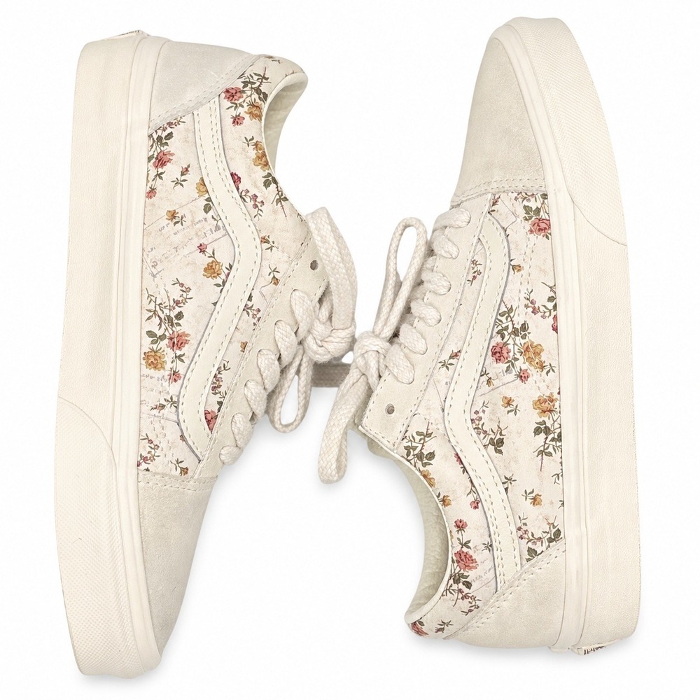 Vans Old Skool Men's 6 Women's 7.5 Floral Print Low Top Casual Sneakers 500714 - Picture 4 of 10